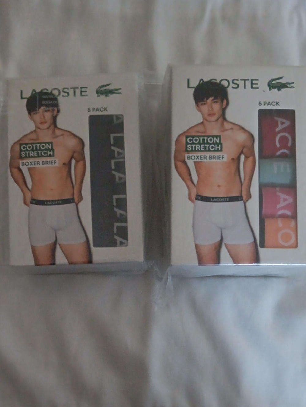 Lacoste Men’s Cotton Stretch Boxer Briefs – 2 (5 Packs) , NWT, Size XL